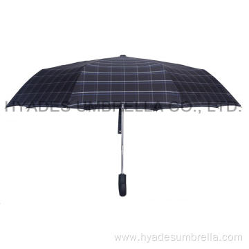 Windproof Check Print Mens Folding Umbrella